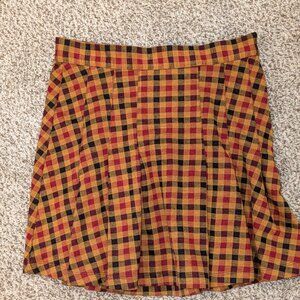 🆕‎ Free People Honey Plaid High Rise Heavy Fabric Skirt. Size 6